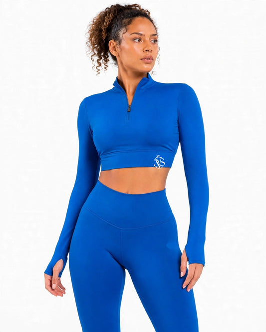 Fitted Cropped Long-Sleeve Performance Top